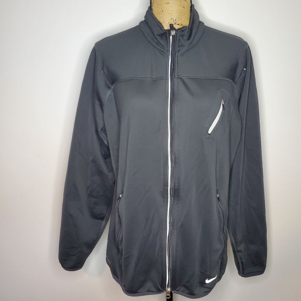 Nike Mens Gray Full-Zip Jacket Size M